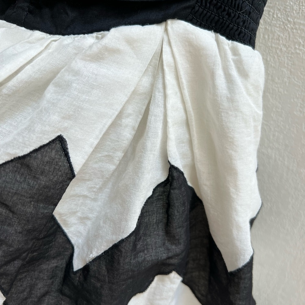 Anthropologie Leifnotes Cherie Black White Chevron Dress Size 0 - Picture 2 of 5